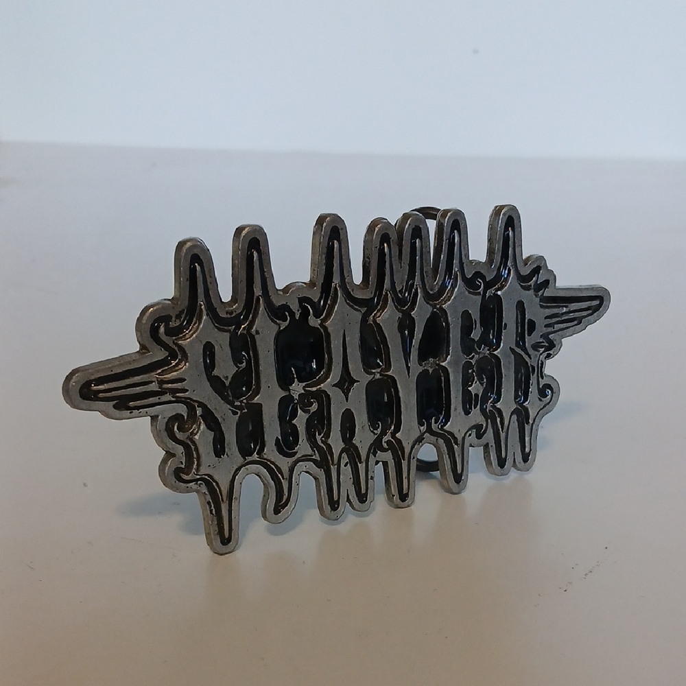 Abstract Silver and Black Statement Ring